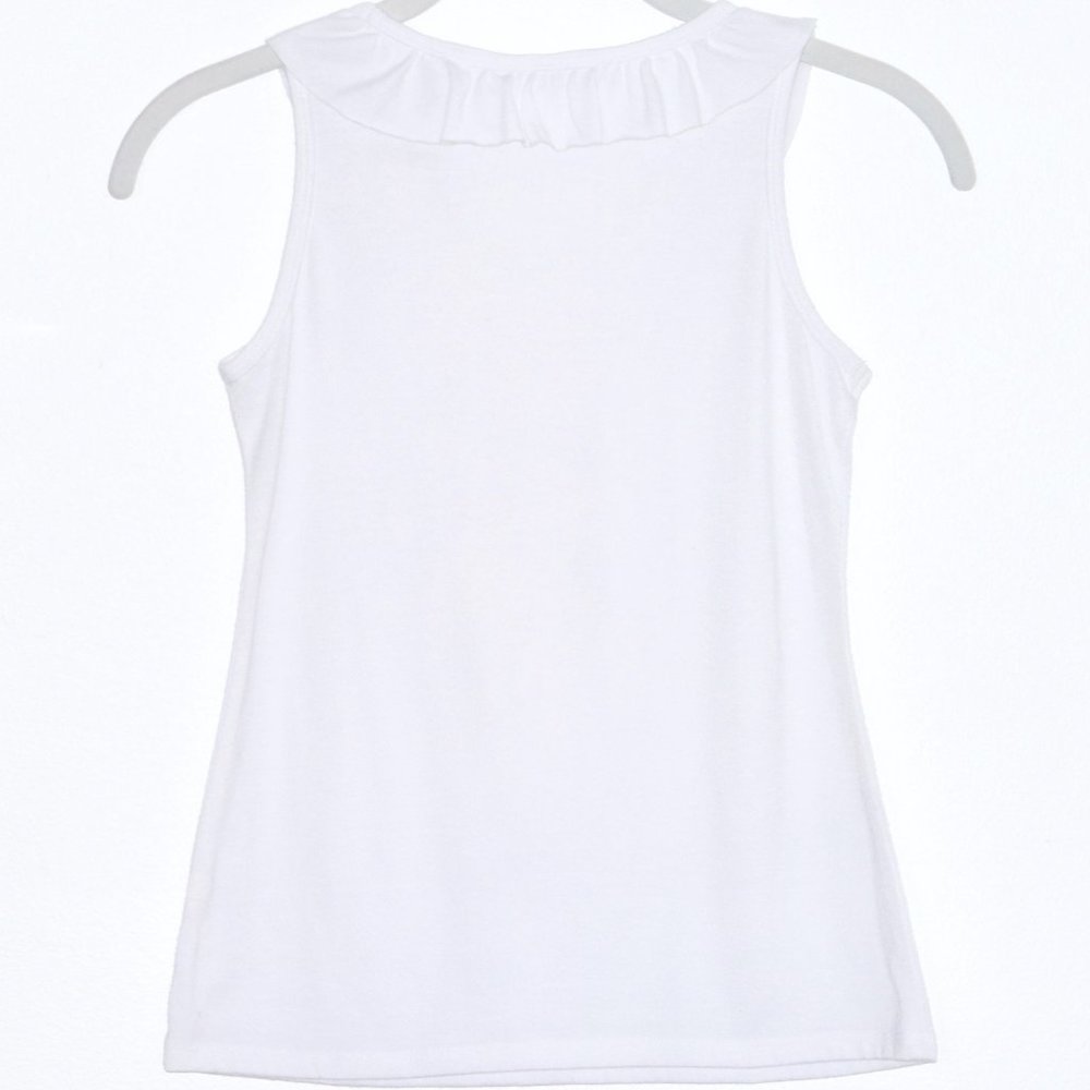 Epic Threads Ruffled Sleeveless White Tank Top - Medium - Picture 2 of 6